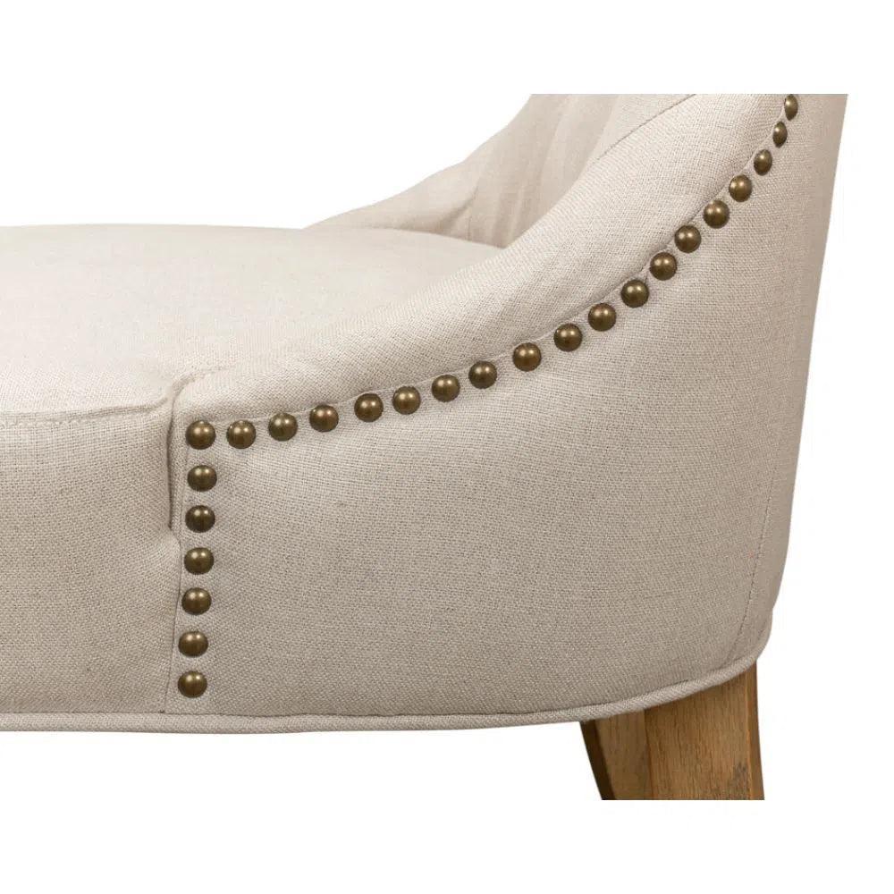 Sophie Leather Armless Dining Chair 2PC - LOOMLAN - Sarreid - Dining Chairs