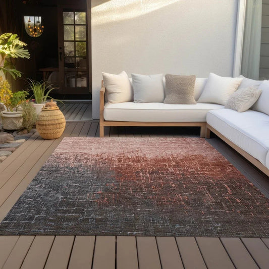 Sorella Orange Washable Indoor-Outdoor Rug-Outdoor Rugs-LOOMLAN Rugs-LOOMLAN