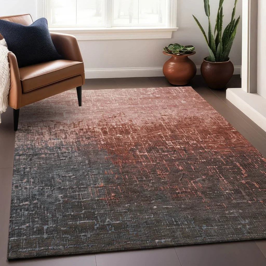 Sorella Orange Washable Indoor-Outdoor Rug-Outdoor Rugs-LOOMLAN Rugs-LOOMLAN