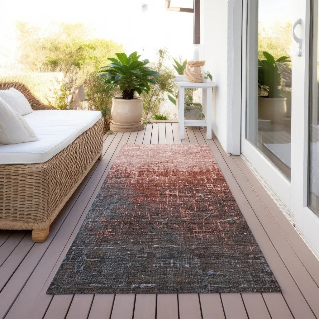 Sorella Orange Washable Indoor-Outdoor Rug-Outdoor Rugs-LOOMLAN Rugs-LOOMLAN