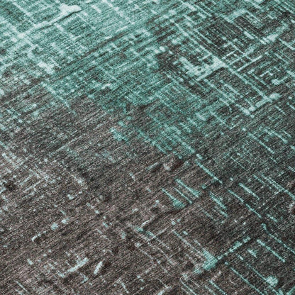 Sorella Teal Washable Indoor-Outdoor Rug-Outdoor Rugs-LOOMLAN Rugs-LOOMLAN