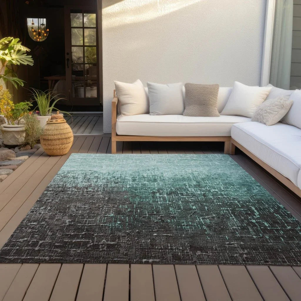 Sorella Teal Washable Indoor-Outdoor Rug-Outdoor Rugs-LOOMLAN Rugs-LOOMLAN