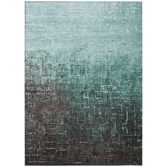 Sorella Teal Washable Indoor-Outdoor Rug-Outdoor Rugs-LOOMLAN Rugs-2'6" x 3'10"-LOOMLAN