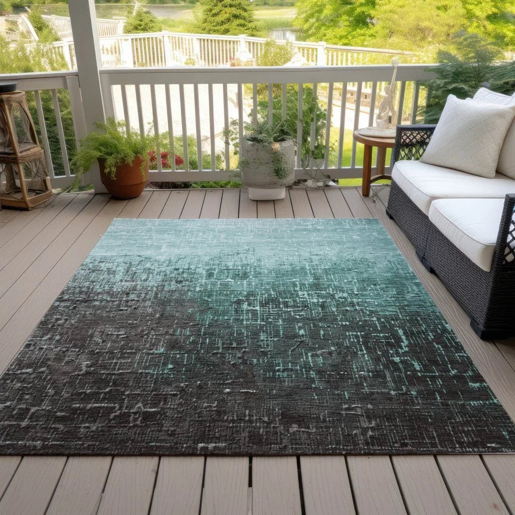 Sorella Teal Washable Indoor-Outdoor Rug-Outdoor Rugs-LOOMLAN Rugs-LOOMLAN