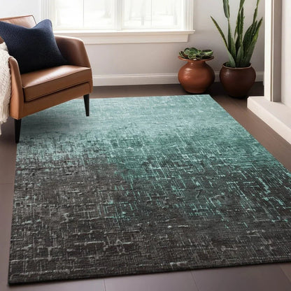 Sorella Teal Washable Indoor-Outdoor Rug-Outdoor Rugs-LOOMLAN Rugs-LOOMLAN