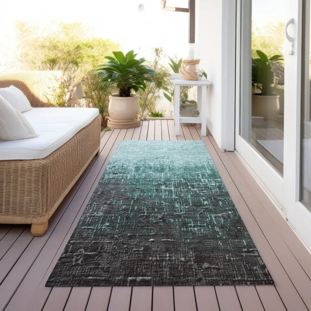 Sorella Teal Washable Indoor-Outdoor Rug-Outdoor Rugs-LOOMLAN Rugs-LOOMLAN