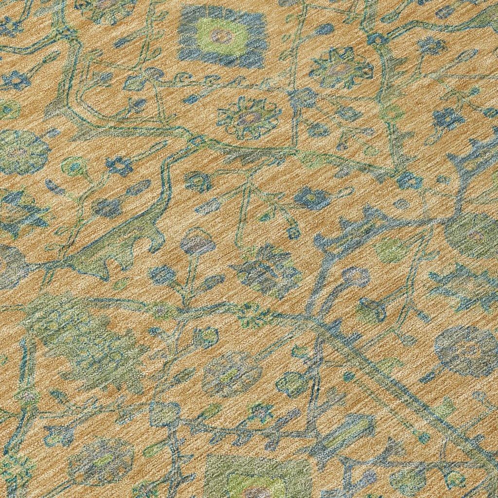 Soren Orange Washable Indoor-Outdoor Rug-Outdoor Rugs-LOOMLAN Rugs-LOOMLAN