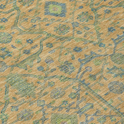 Soren Orange Washable Indoor-Outdoor Rug-Outdoor Rugs-LOOMLAN Rugs-LOOMLAN