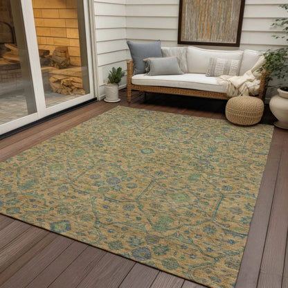 Soren Orange Washable Indoor-Outdoor Rug-Outdoor Rugs-LOOMLAN Rugs-LOOMLAN