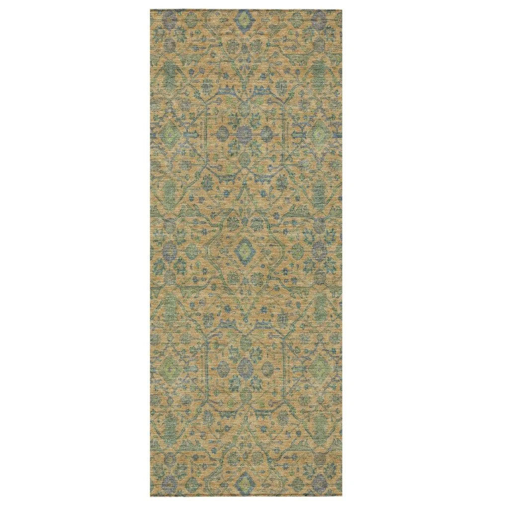 Soren Orange Washable Indoor-Outdoor Rug-Outdoor Rugs-LOOMLAN Rugs-2'3" x 7'6"-LOOMLAN