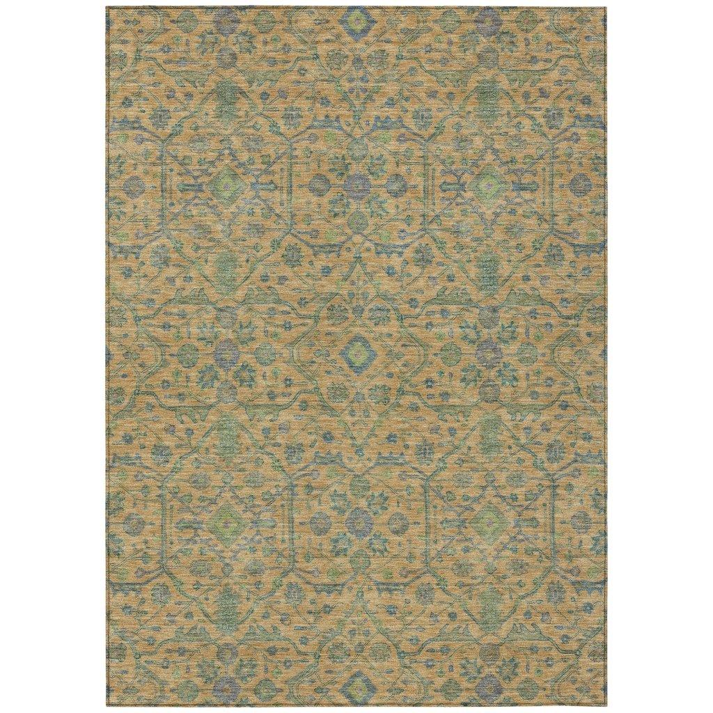 Soren Orange Washable Indoor-Outdoor Rug-Outdoor Rugs-LOOMLAN Rugs-2'6" x 3'10"-LOOMLAN