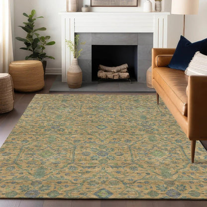 Soren Orange Washable Indoor-Outdoor Rug-Outdoor Rugs-LOOMLAN Rugs-LOOMLAN