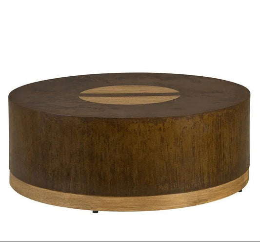 Soria Wooden Round Cocktail Table - LOOMLAN - Furniture Classics - Coffee Tables