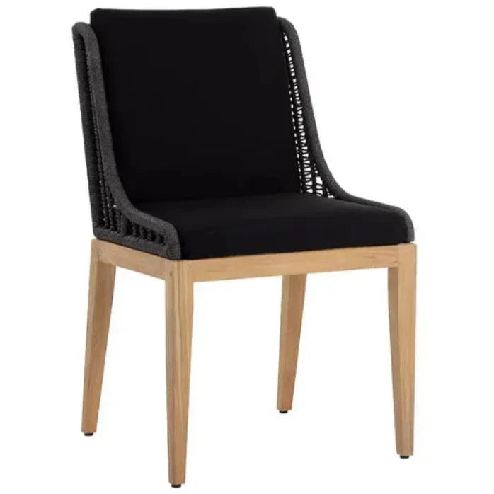 Sorrento Fabric Outdoor Armless Dining Chair-Outdoor Dining Chairs-SUNPAN-Arashi Black-LOOMLAN