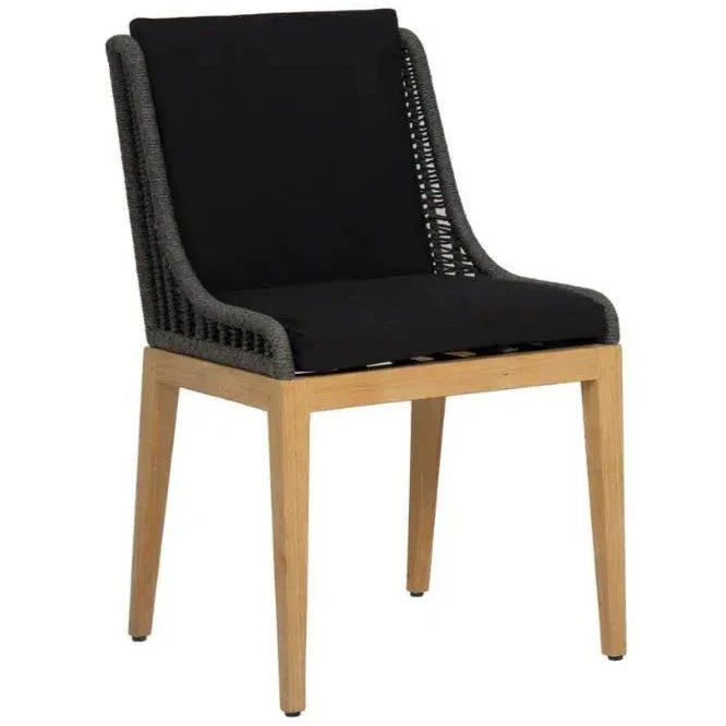 Sorrento Fabric Outdoor Armless Dining Chair-Outdoor Dining Chairs-SUNPAN-Regency Black-LOOMLAN