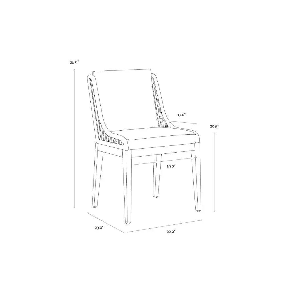 Sorrento Fabric Outdoor Armless Dining Chair-Outdoor Dining Chairs-SUNPAN-LOOMLAN