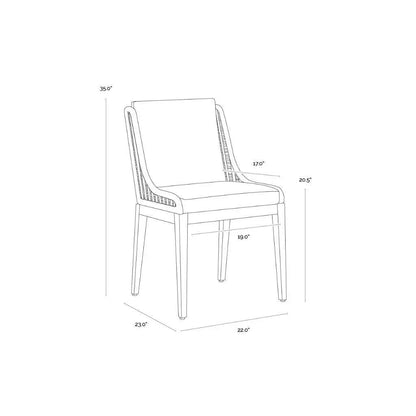 Sorrento Fabric Outdoor Armless Dining Chair-Outdoor Dining Chairs-SUNPAN-LOOMLAN