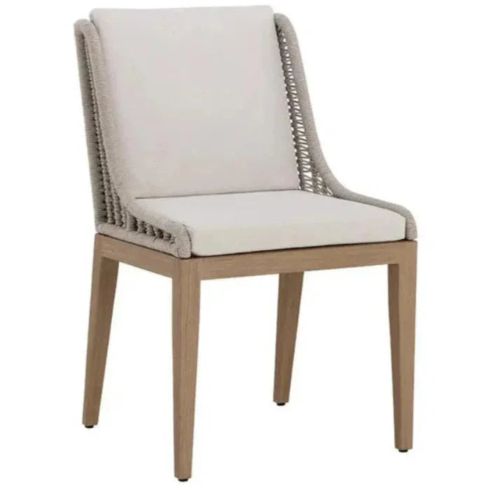 Sorrento Fabric Outdoor Armless Dining Chair-Outdoor Dining Chairs-SUNPAN-Palazzo Cream-LOOMLAN