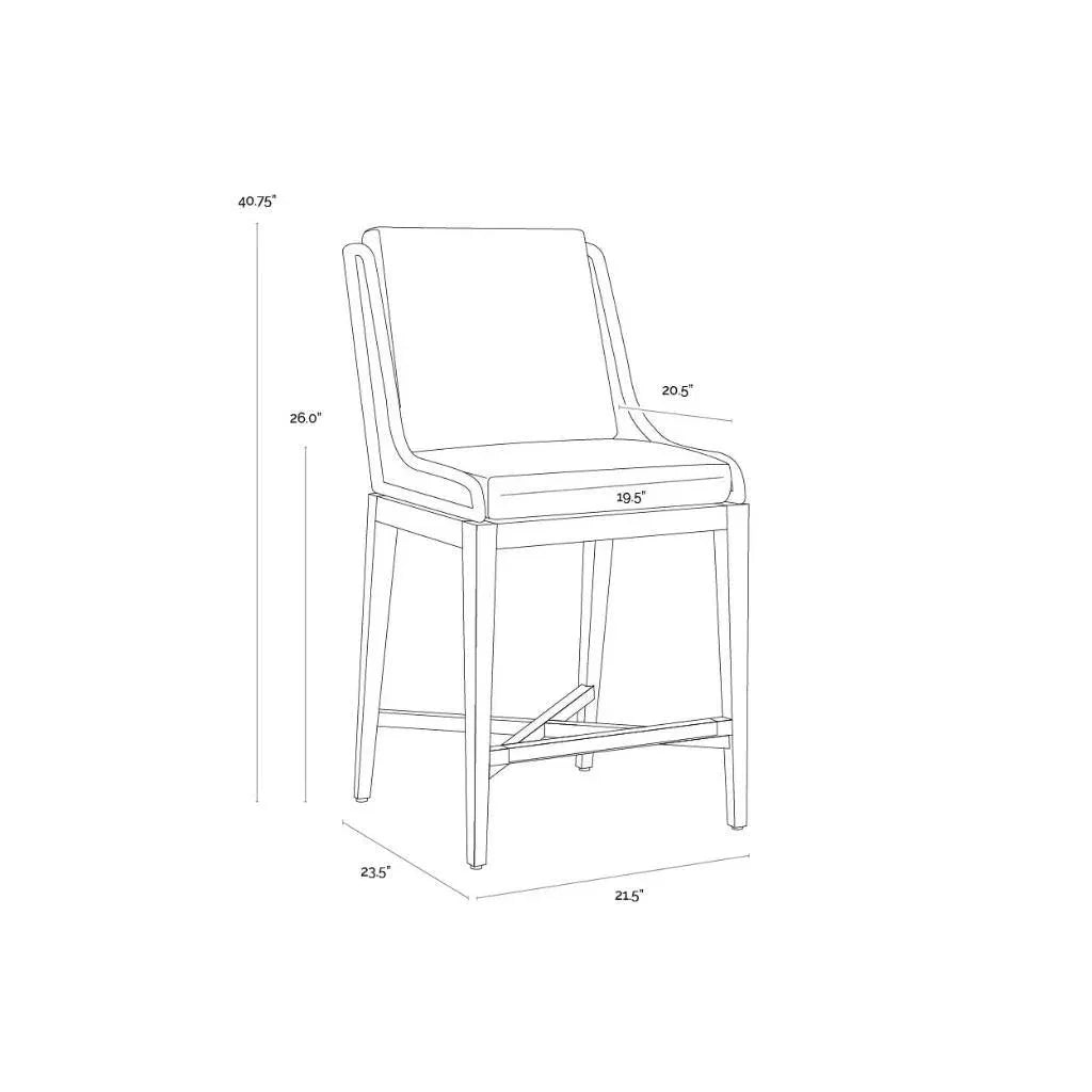 Sorrento Fabric Outdoor Counter Stool - LOOMLAN - SUNPAN - Counter Stools