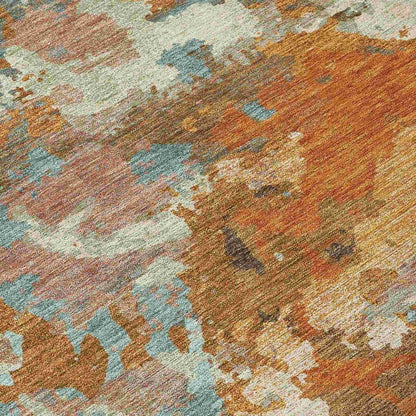 Sorrin Orange Washable Indoor - Outdoor Rug - LOOMLAN - LOOMLAN Rugs - Outdoor Rugs