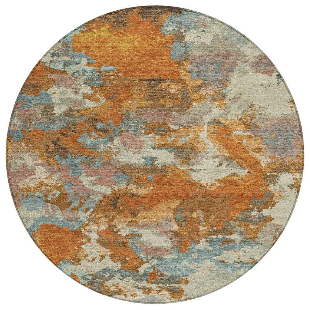 Sorrin Orange Washable Indoor - Outdoor Rug - LOOMLAN - LOOMLAN Rugs - Outdoor Rugs
