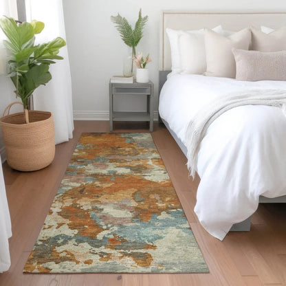 Sorrin Orange Washable Indoor - Outdoor Rug - LOOMLAN - LOOMLAN Rugs - Outdoor Rugs