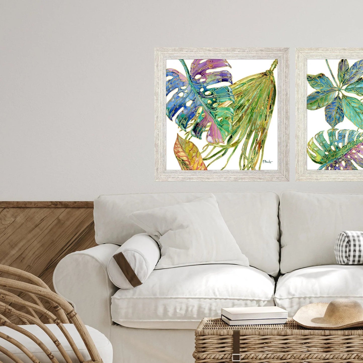 Spectrum Palm Fronds Green Framed Wall Art