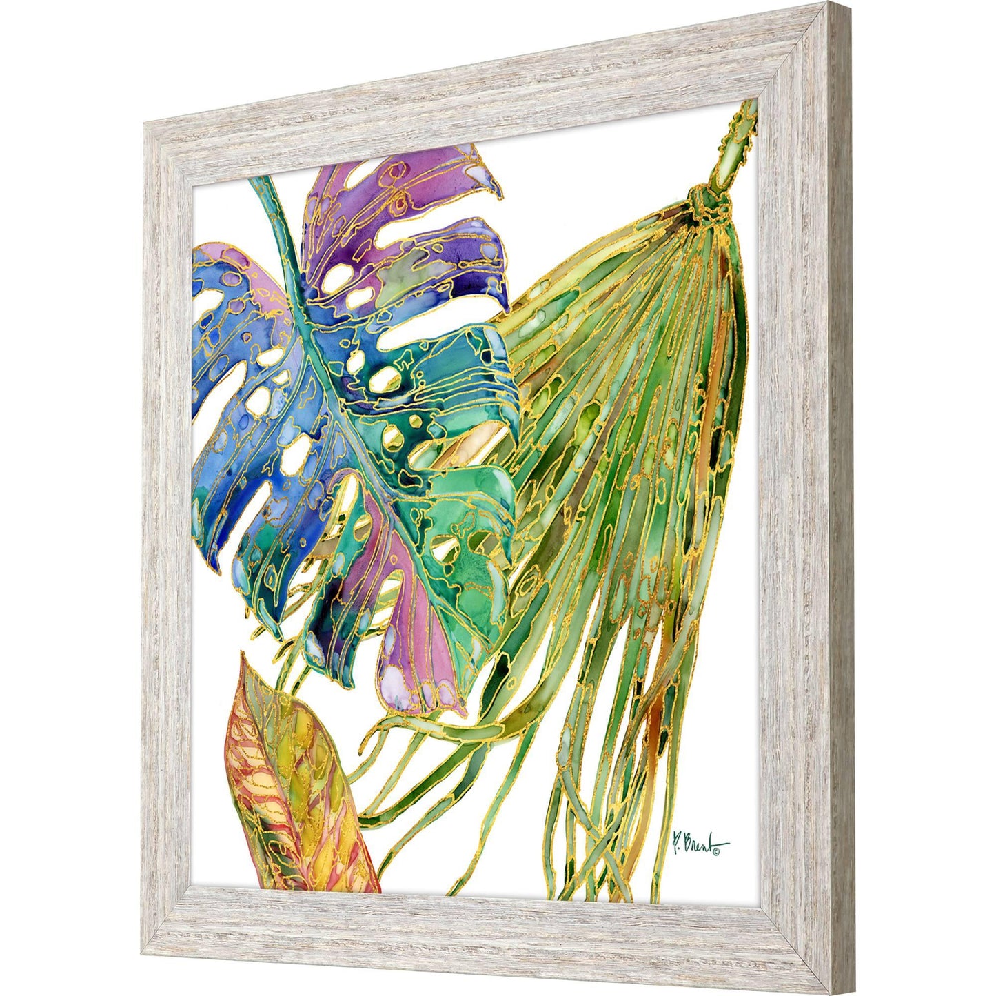 Spectrum Palm Fronds Green Framed Wall Art