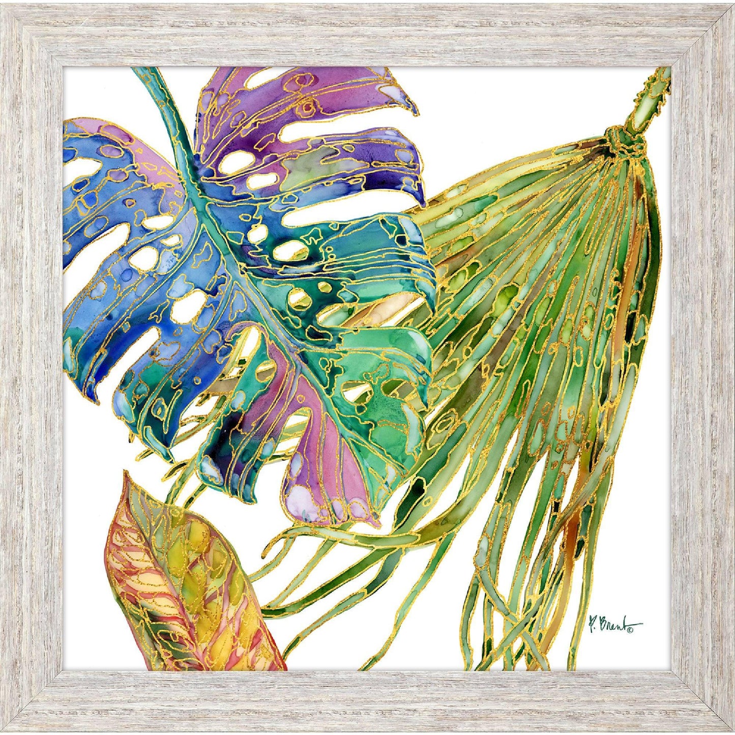 Spectrum Palm Fronds Green Framed Wall Art