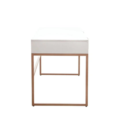 Spectrum Two Drawer Wooden White Desk-Home Office Desks-Diamond Sofa-LOOMLAN