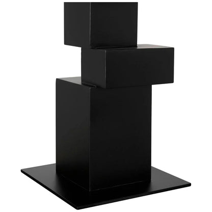 Speer Steel Black Round Dining Table-Dining Tables-Noir-LOOMLAN