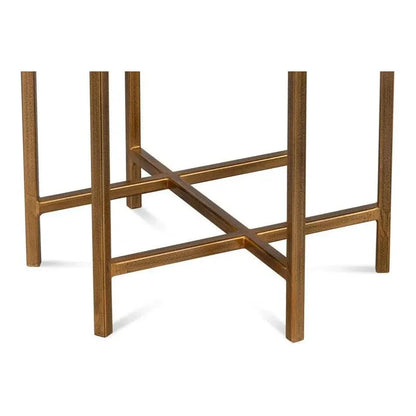 Spence Mdf and Iron Green Round Side Table - LOOMLAN - Sarreid - Side Tables