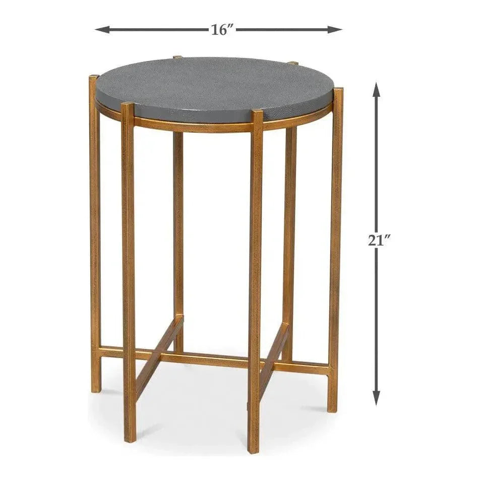 Spence Mdf and Iron Grey Round Side Table - LOOMLAN - Sarreid - Side Tables