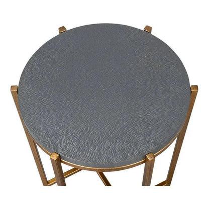 Spence Mdf and Iron Grey Round Side Table - LOOMLAN - Sarreid - Side Tables