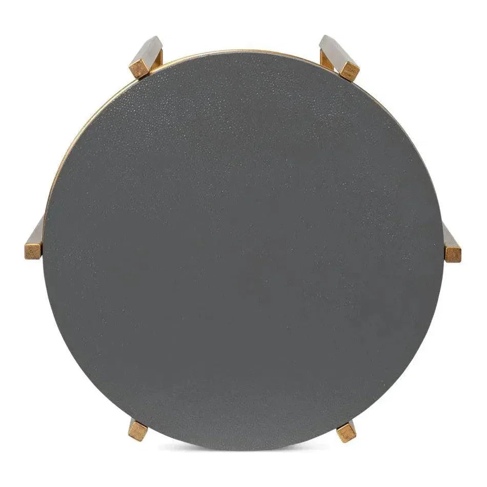 Spence Mdf and Iron Grey Round Side Table - LOOMLAN - Sarreid - Side Tables