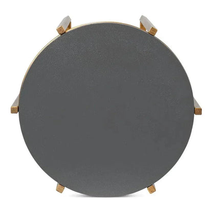 Spence Mdf and Iron Grey Round Side Table - LOOMLAN - Sarreid - Side Tables