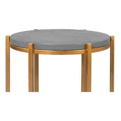 Spence Mdf and Iron Grey Round Side Table - LOOMLAN - Sarreid - Side Tables