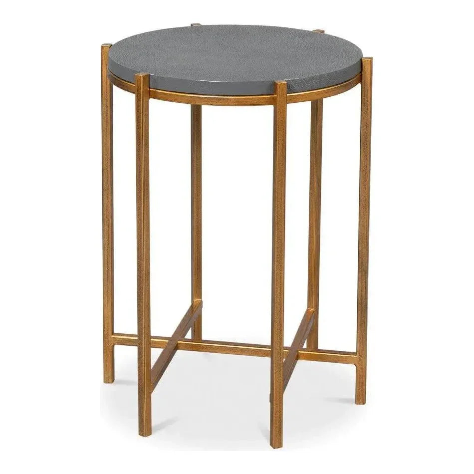 Spence Mdf and Iron Grey Round Side Table - LOOMLAN - Sarreid - Side Tables