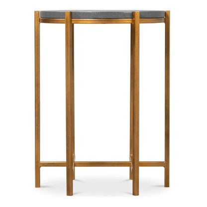 Spence Mdf and Iron Grey Round Side Table - LOOMLAN - Sarreid - Side Tables