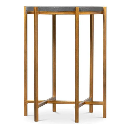 Spence Mdf and Iron Grey Round Side Table - LOOMLAN - Sarreid - Side Tables