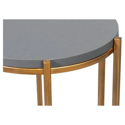 Spence Mdf and Iron Grey Round Side Table - LOOMLAN - Sarreid - Side Tables