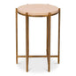 Spence Mdf and Iron Tan Round Side Table - LOOMLAN - Sarreid - Side Tables