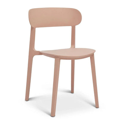 Spencer Eco Friendly Outdoor Stacking Chair - 4PC-Outdoor Dining Chairs-Urbia-Dusty Rose-LOOMLAN