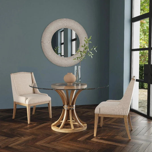 Spin Wood White Wash Wall Mirror - LOOMLAN - Bassett Mirror - Wall Mirrors
