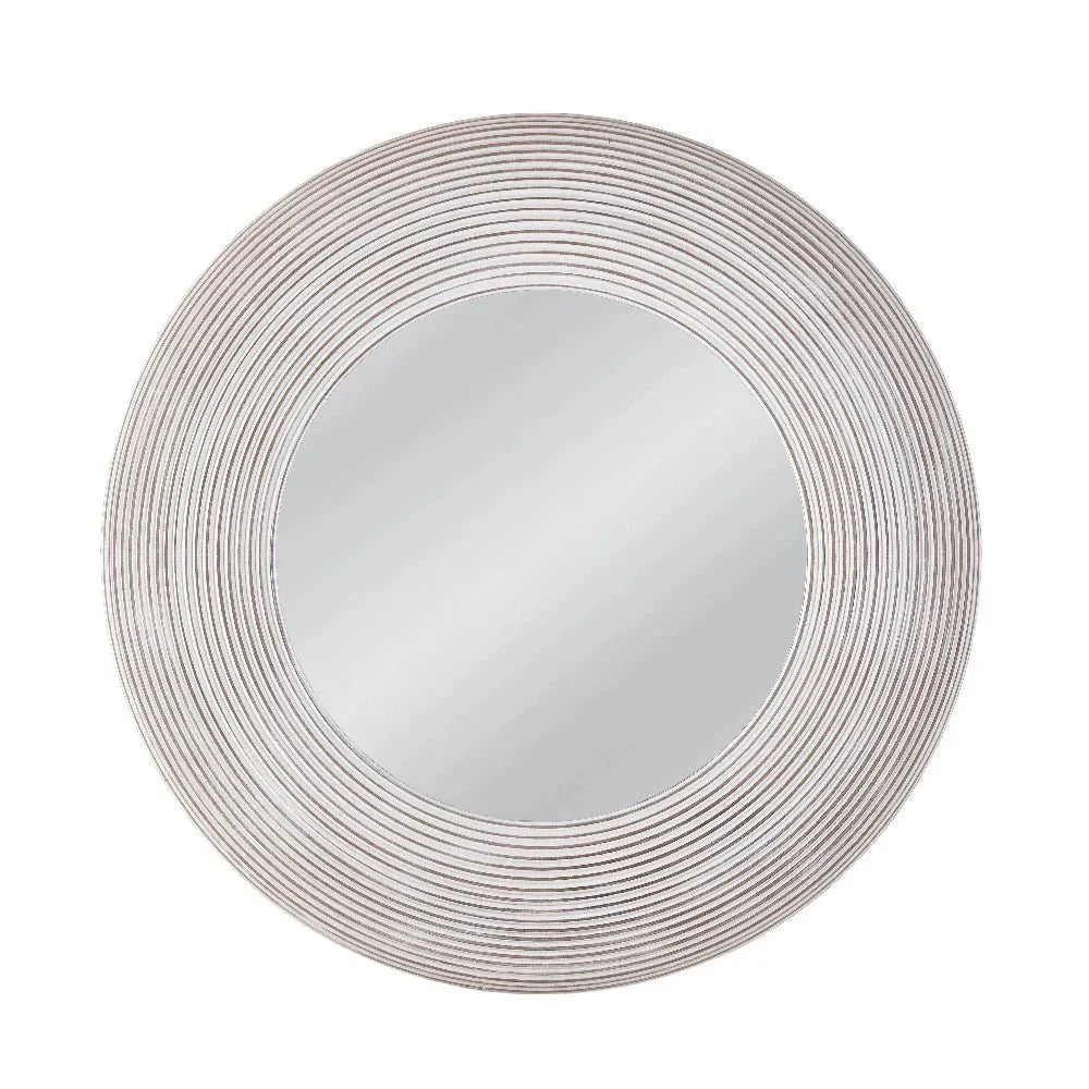 Spin Wood White Wash Wall Mirror - LOOMLAN - Bassett Mirror - Wall Mirrors
