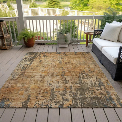 Spindlea Orange Washable Indoor - Outdoor Rug - LOOMLAN - LOOMLAN Rugs - Outdoor Rugs