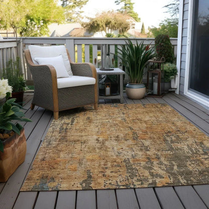 Spindlea Orange Washable Indoor - Outdoor Rug - LOOMLAN - LOOMLAN Rugs - Outdoor Rugs