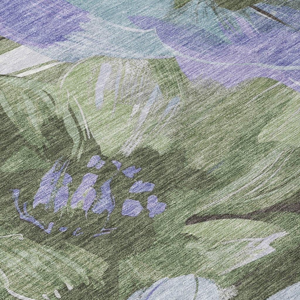 Spindleya Green Washable Indoor - Outdoor Rug - LOOMLAN - LOOMLAN Rugs - Outdoor Rugs