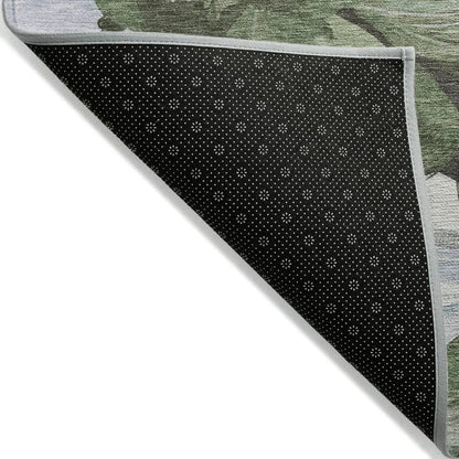 Spindleya Green Washable Indoor - Outdoor Rug - LOOMLAN - LOOMLAN Rugs - Outdoor Rugs
