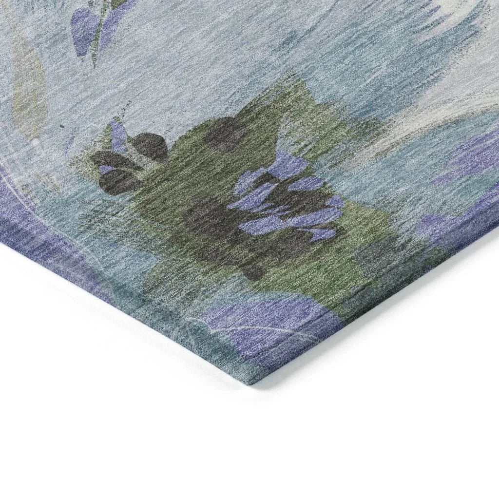 Spindleya Green Washable Indoor - Outdoor Rug - LOOMLAN - LOOMLAN Rugs - Outdoor Rugs